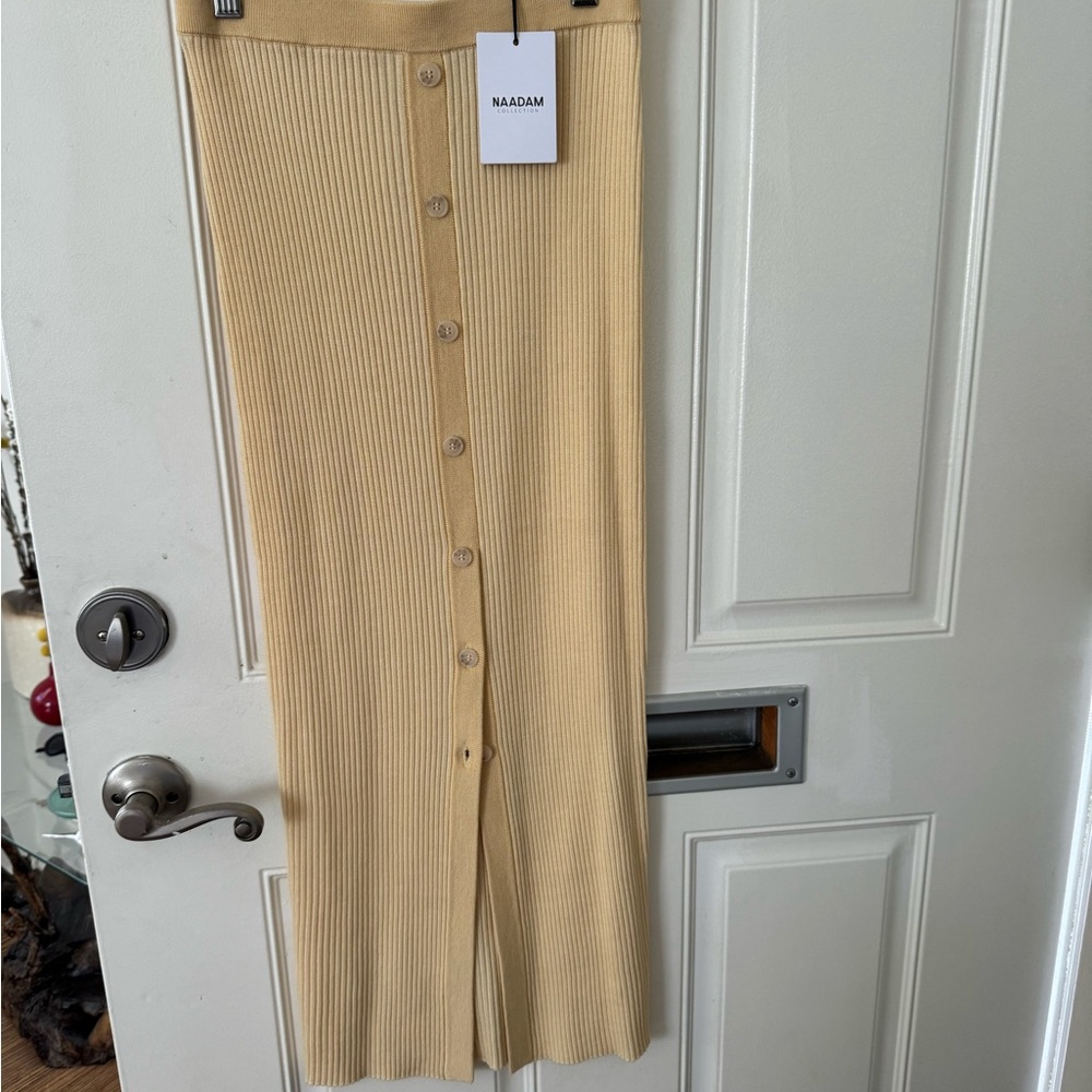Naadam butter yellow knit skirt xs